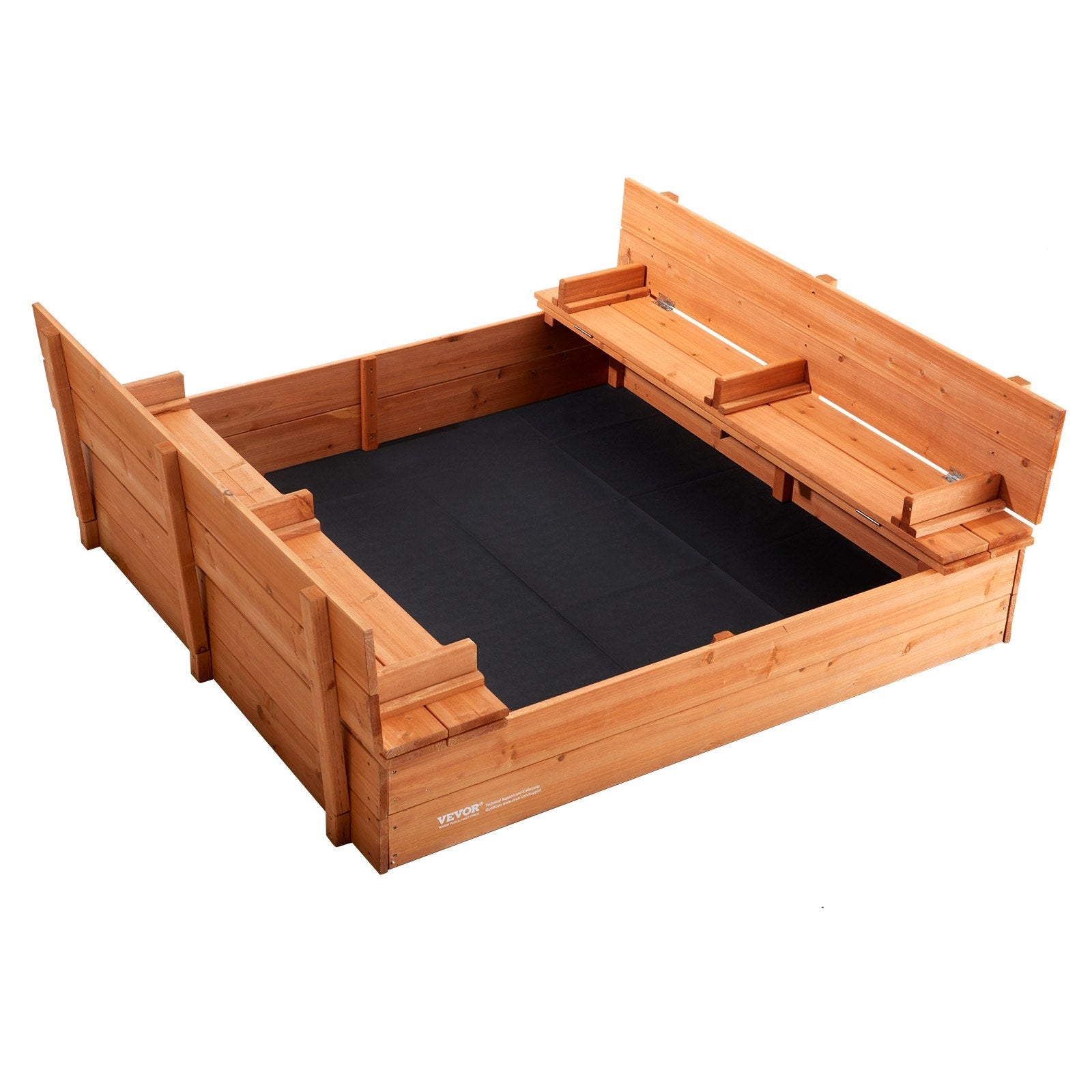 VEVOR Wooden Sandbox Sand Box Sand Pit with Bottom Liner for Outdoor Ages 3-12 