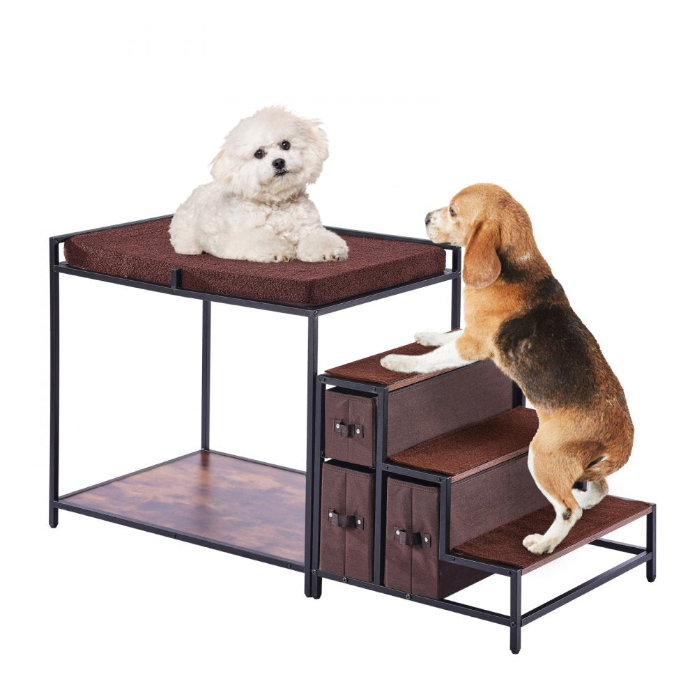 VEVOR Pet Bunk Bed Dog/Cat Window Perch with Stairs Storage Medium Size 