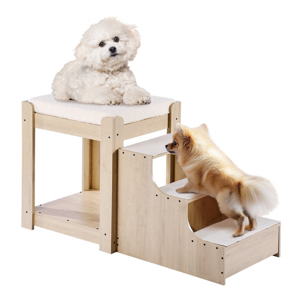VEVOR Pet Bunk Bed with Stairs Dog/Cat Window Perch for Bedside Indoor Use 