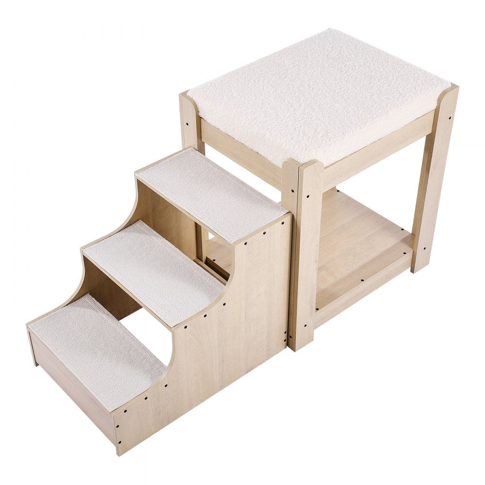 VEVOR Pet Bunk Bed with Stairs Dog/Cat Window Perch for Bedside Indoor Use 