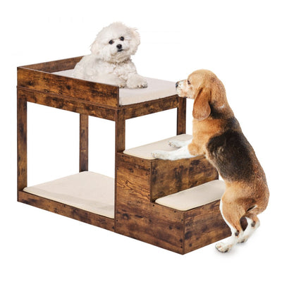 VEVOR Pet Bunk Bed with Stairs Dog/Cat Window Perch Sleeper Couch Medium Size 