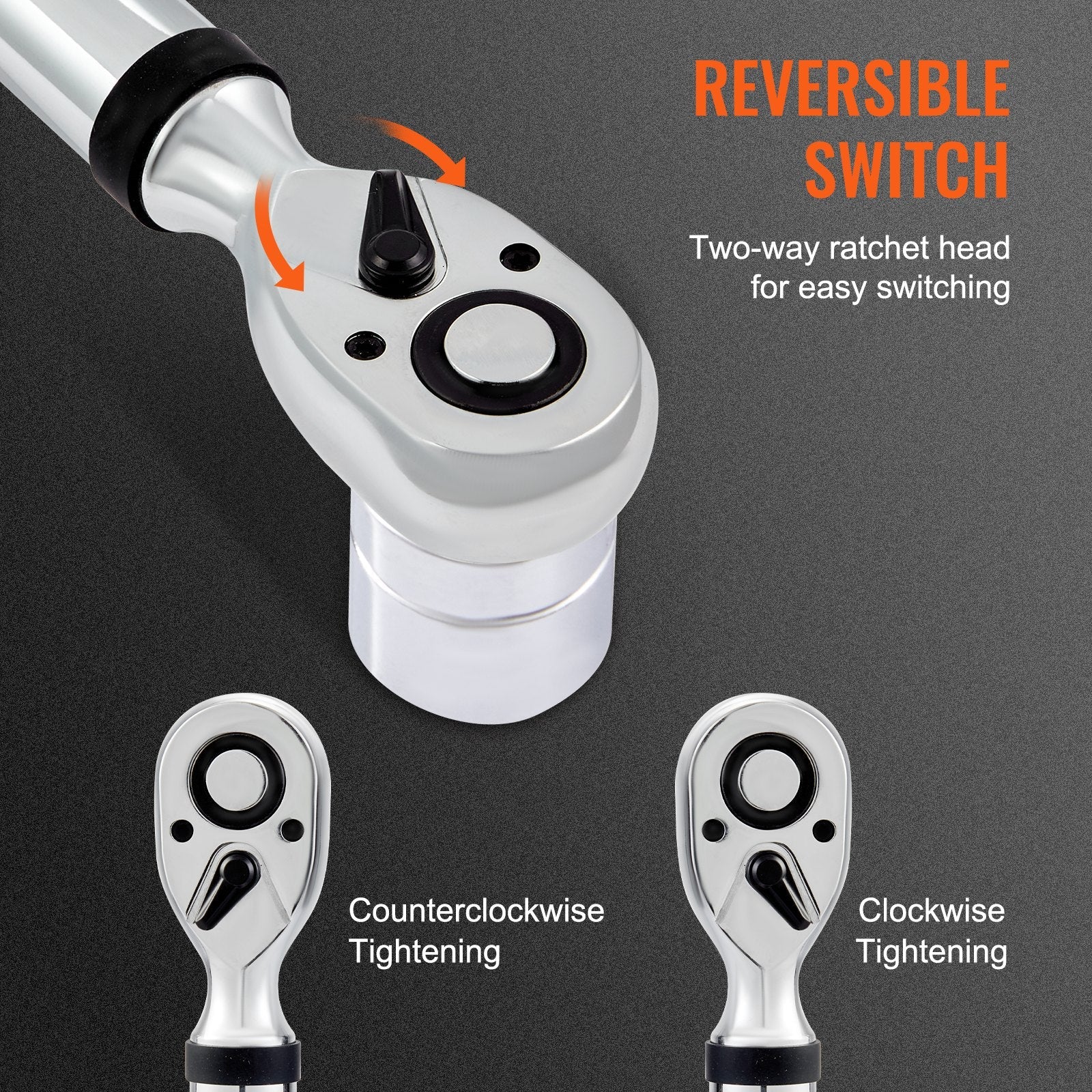 VEVOR Digital Torque Wrench, 1/2" Drive Electronic Torque Wrench, Torque Wrench Kit 25-250ft.lb/34-340n.m Torque Range Accurate to ±2%, 3-Mode Adjustable Torque Wrench Set with LED Buzzer Calibration 