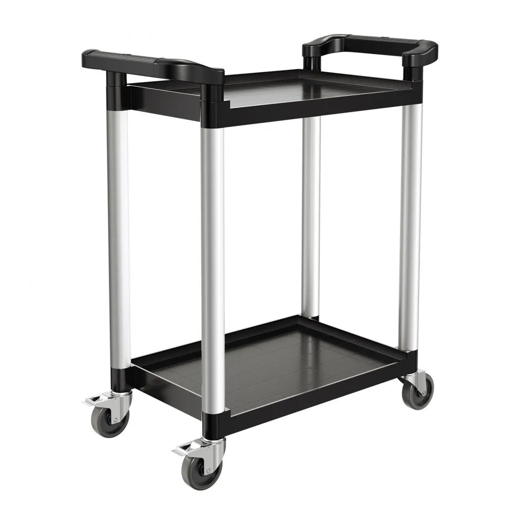 VEVOR Heavy Duty Utility Cart 300 lbs Capacity 2-tier Service Cart with Wheels