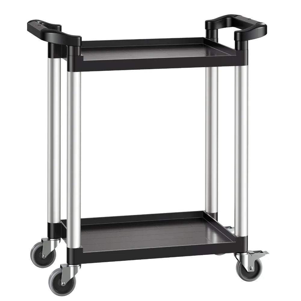 VEVOR Heavy Duty Utility Cart 300 lbs Capacity 2-tier Service Cart with Wheels