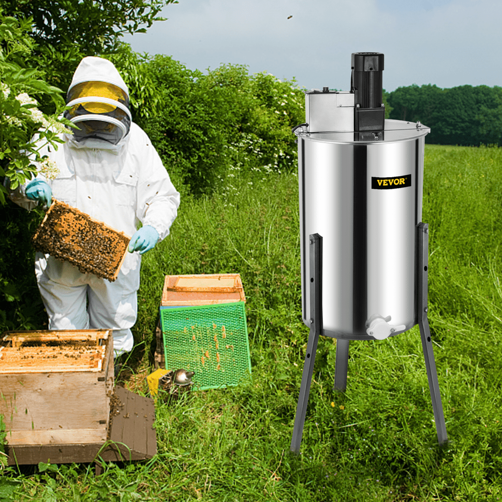 VEVOR Electric Honey Extractor 3 Frame Bee Extractor Stainless Steel Honey Spinner with Stand Beekeeping Equipment 