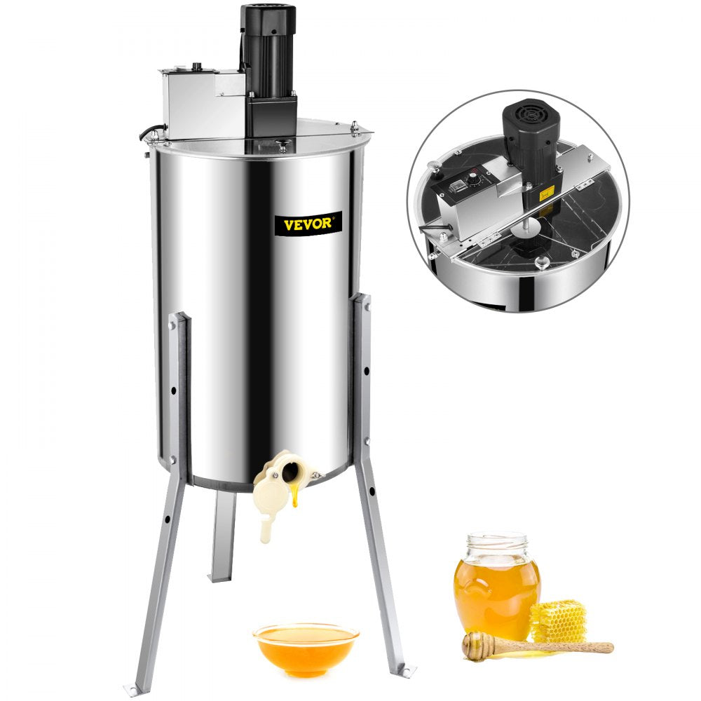 VEVOR Electric Honey Extractor 3 Frame Bee Extractor Stainless Steel Honey Spinner with Stand Beekeeping Equipment 