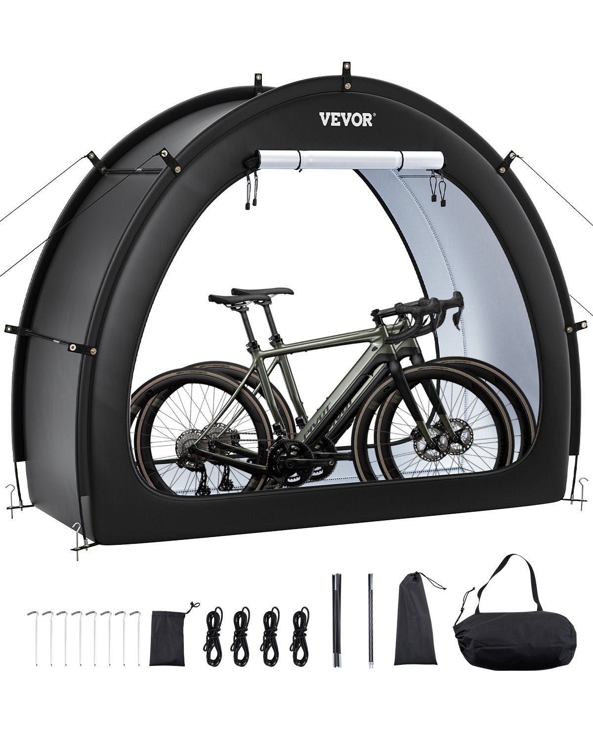 VEVOR Outdoor Bike Storage Tent Fan-Shaped Waterproof Bike Tent for 1 to 2 Bikes 