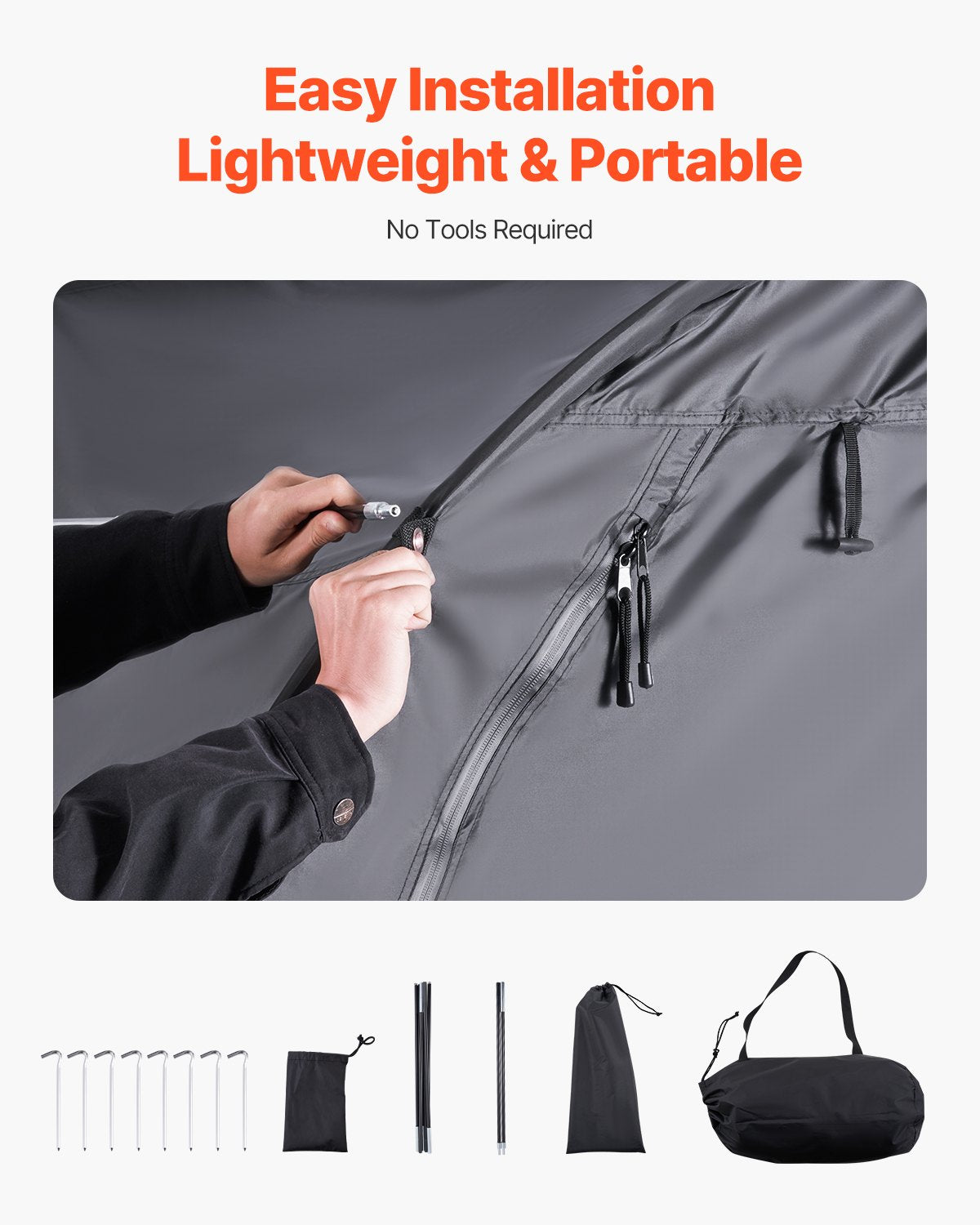 VEVOR Outdoor Bike Storage Tent Fan-Shaped Waterproof Bike Tent for 4 to 5 Bikes 