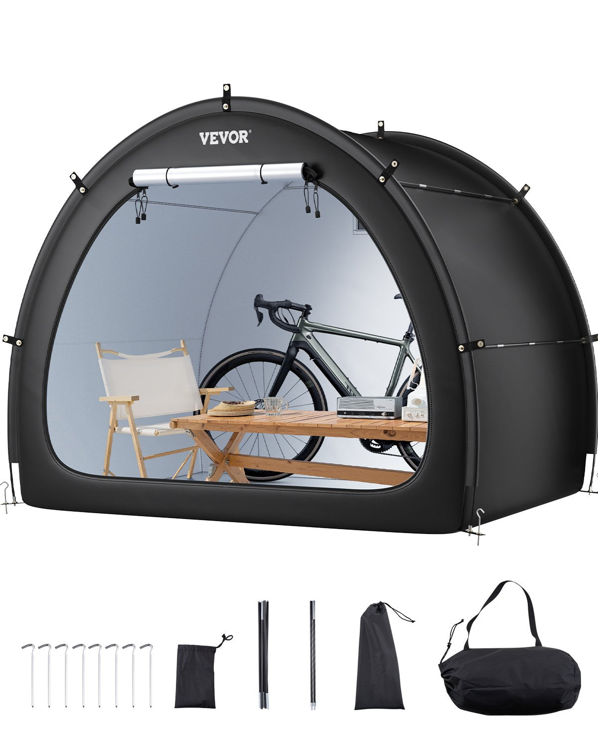 VEVOR Outdoor Bike Storage Tent Fan-Shaped Waterproof Bike Tent for 4 to 5 Bikes 