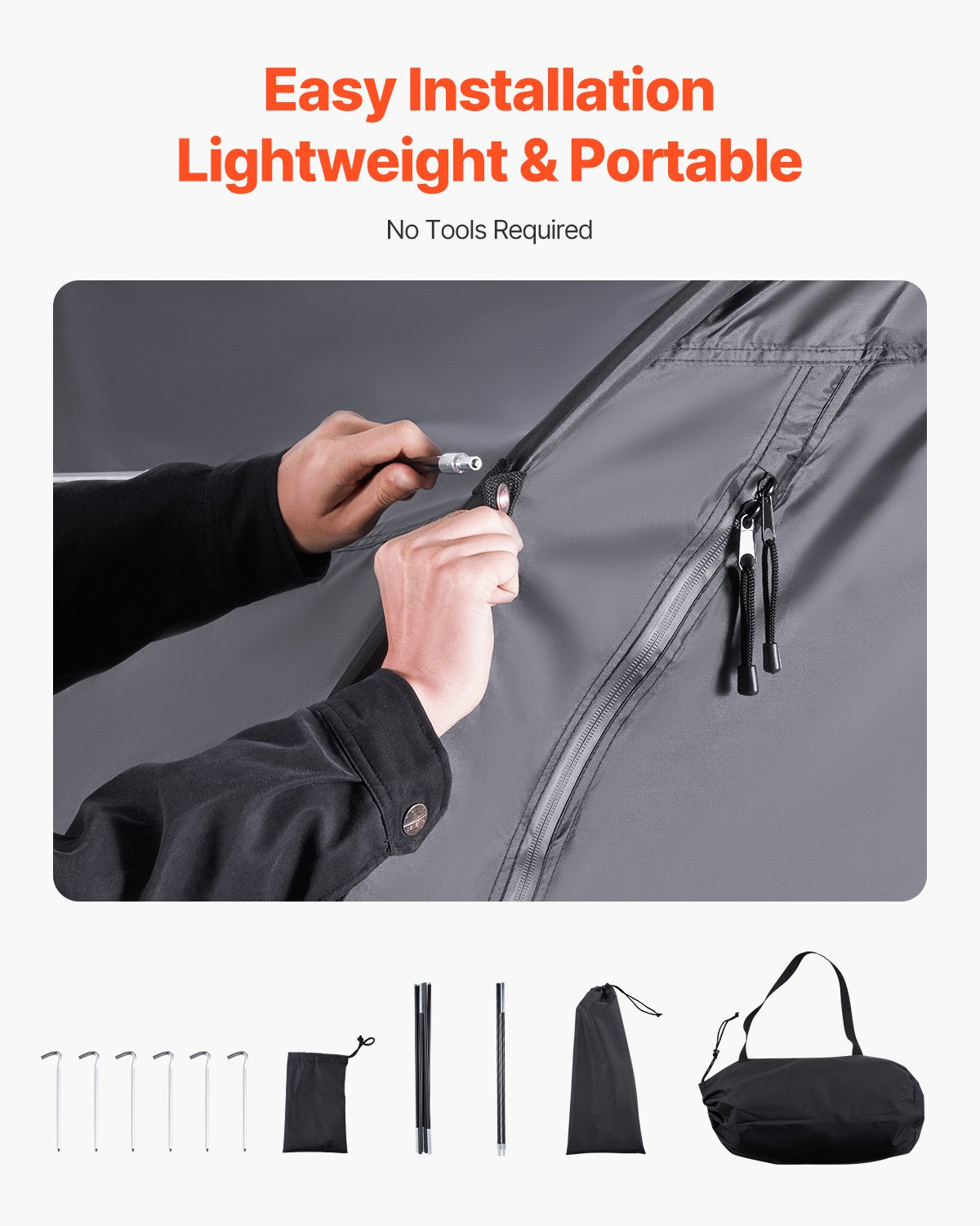 VEVOR Outdoor Bike Storage Tent Fan-Shaped Waterproof Bike Tent for 5+ Bikes 