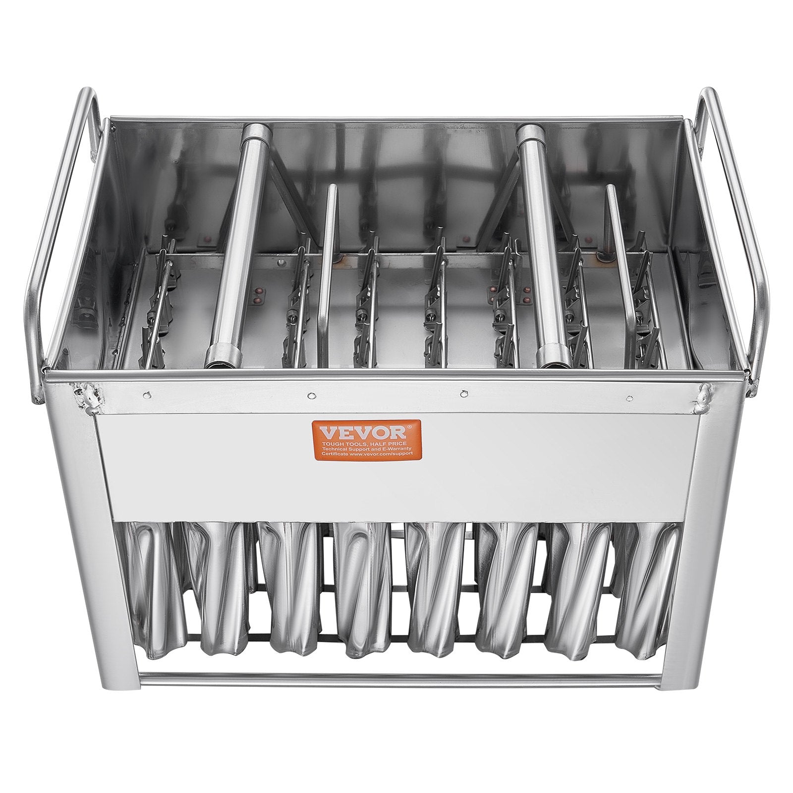 VEVOR Commercial Popsicle Moulds, 40PCS Cylindrical Ice Pop Moulds, Stainless Steel Ice Lolly Popsicle Moulds, Ice Cream Maker Mould Holder with 50PCS Popsicle Sticks & Bags (Single Mould Set - 40PCS) 