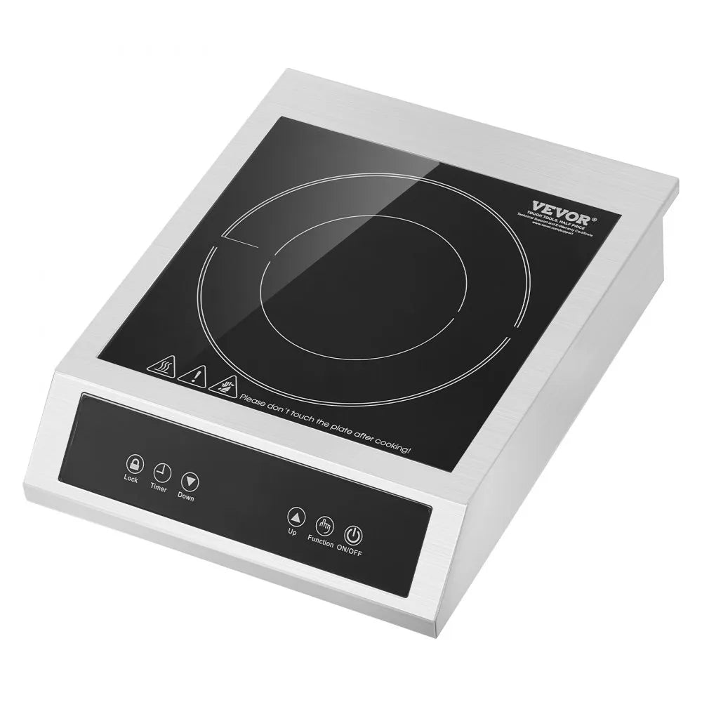 VEVOR Portable Commercial Induction Cooktop 1800W Countertop Burner 9 Temp Level