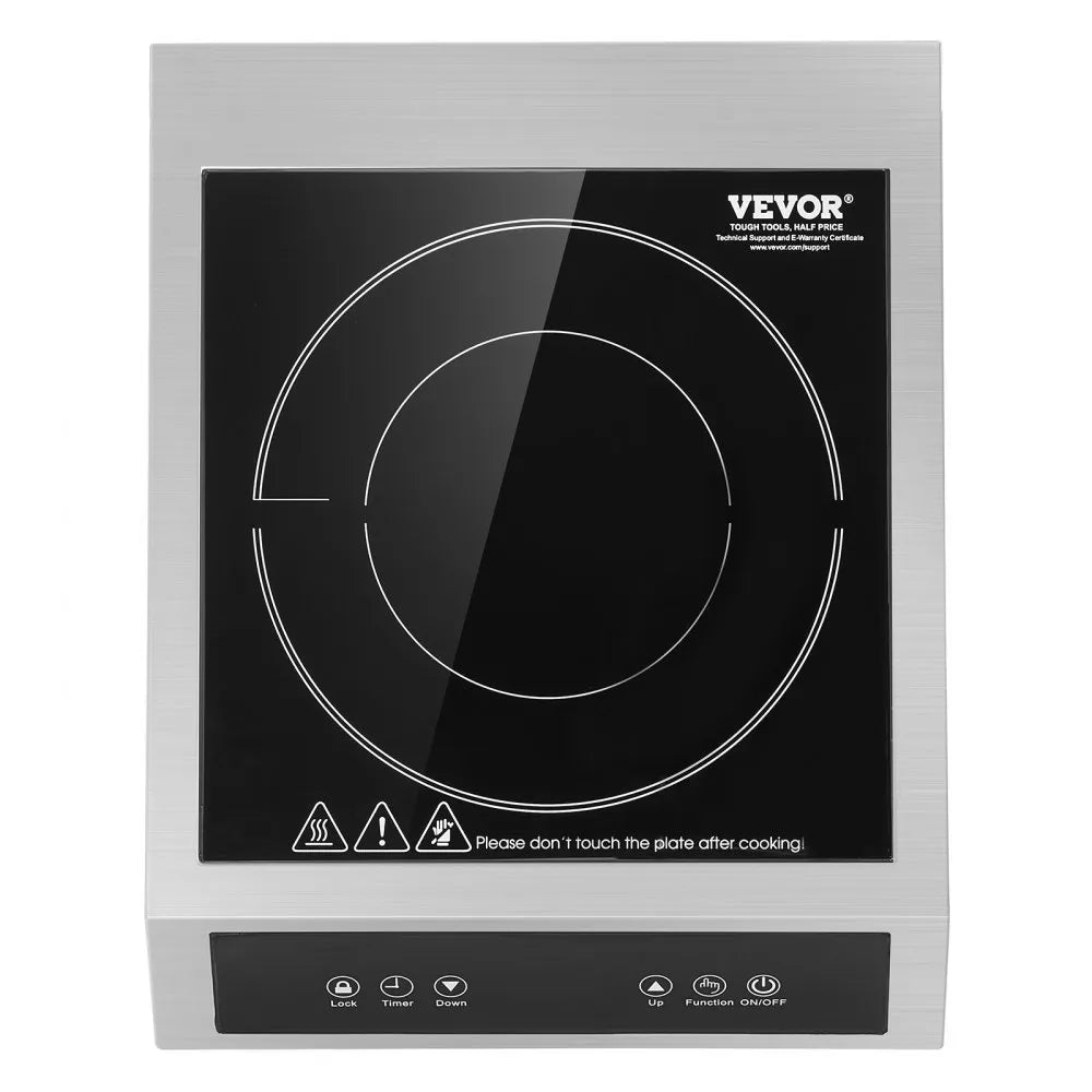 VEVOR Portable Commercial Induction Cooktop 1800W Countertop Burner 9 Temp Level