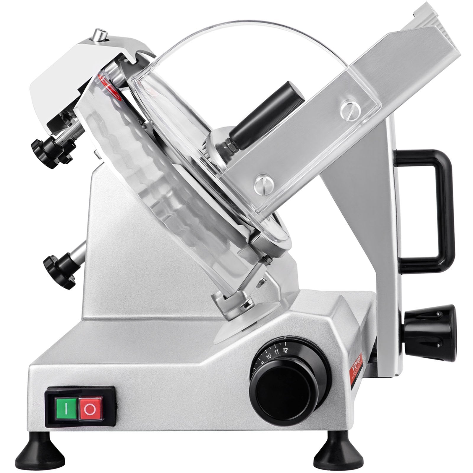 VEVOR Commercial Meat Slicer, 200W Electric Deli Food Slicer, 350-400RPM Meat Slicer with 8" Carbon Steel Blade, 0 - 0.47 inch Adjustable Thickness Electric Meat Slicer for Home and Commercial Use 