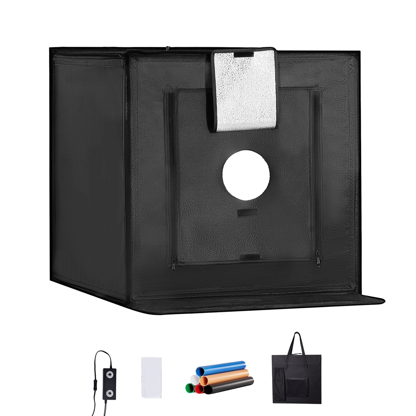 VEVOR Photo Studio Light Box 24"x24" 3000-5600K Adjustable 3 Color Temperatures 