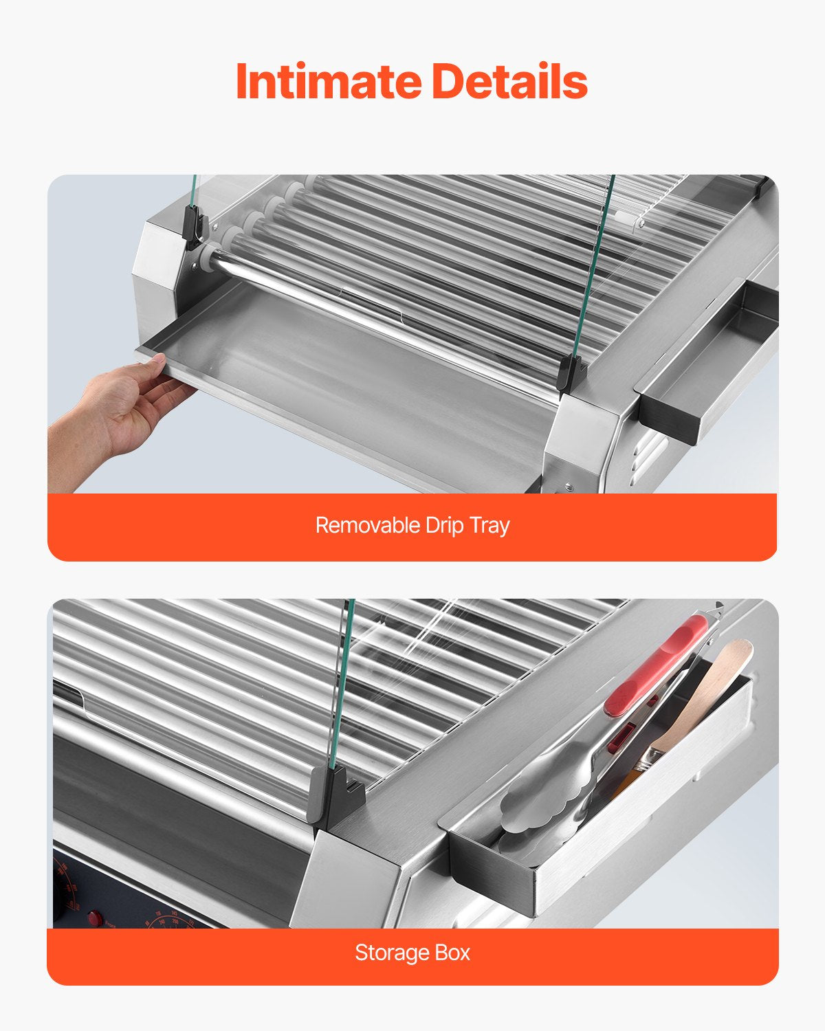 VEVOR Electric 30 Hot Dog 11 Roller Commercial Grill Cooker Machine Cover 1600W 