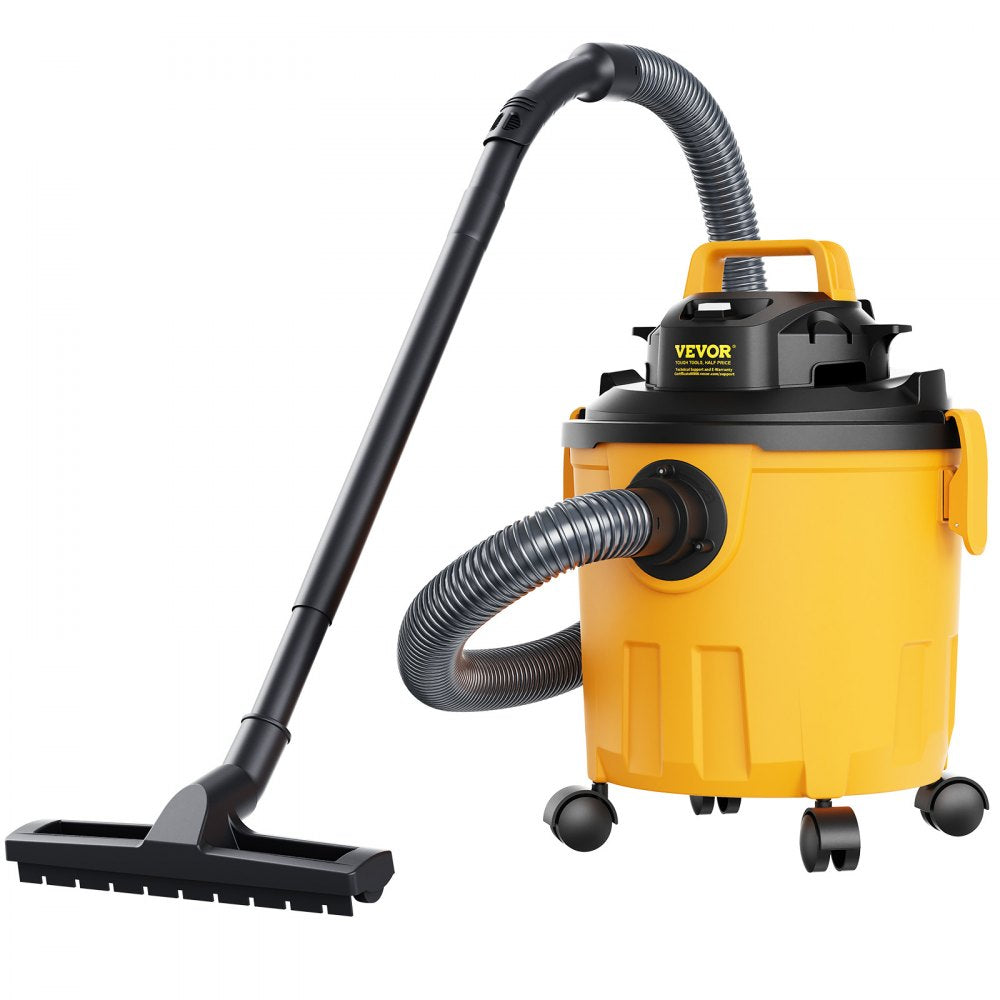 VEVOR Shop Vacuum Wet And Dry, 5 Gallon 6 Peak HP Wet/Dry Vac, Powerful Suction with Blower Function with Attachments 2-in-1 Crevice Nozzle, Small Shop Vac Perfect for Carpet Debris, Pet Hair, Car 