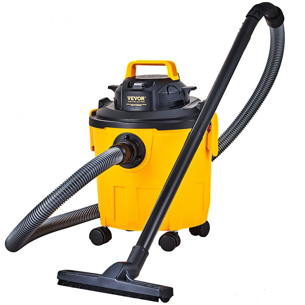 VEVOR Shop Vacuum Wet And Dry, 5 Gallon 6 Peak HP Wet/Dry Vac, Powerful Suction with Blower Function with Attachments 2-in-1 Crevice Nozzle, Small Shop Vac Perfect for Carpet Debris, Pet Hair, Car 