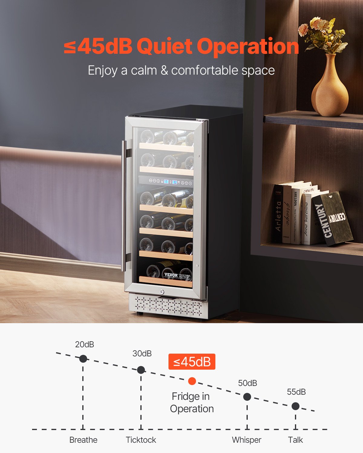 VEVOR Wine Cooler 28 Bottle Dual Zone Mini Wine Fridge Glass Door Temp Control 
