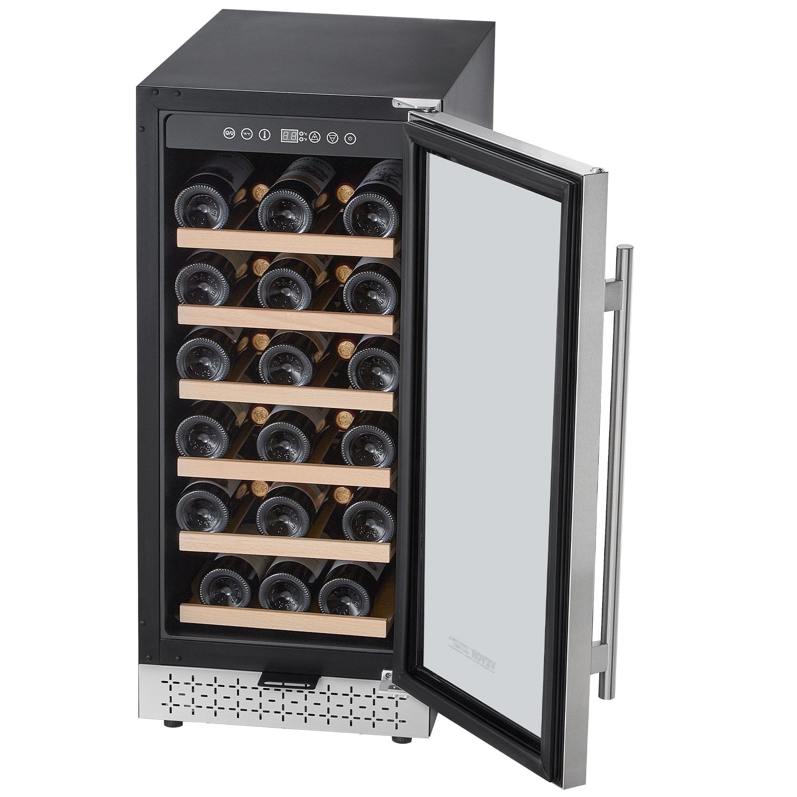 VEVOR Wine Cooler 28 Bottle Mini Wine Fridge Glass Door Digital Temp Control 