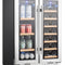 VEVOR Wine and Beverage Refrigerator 24 in Dual Zone Wine Cooler Glass Doors