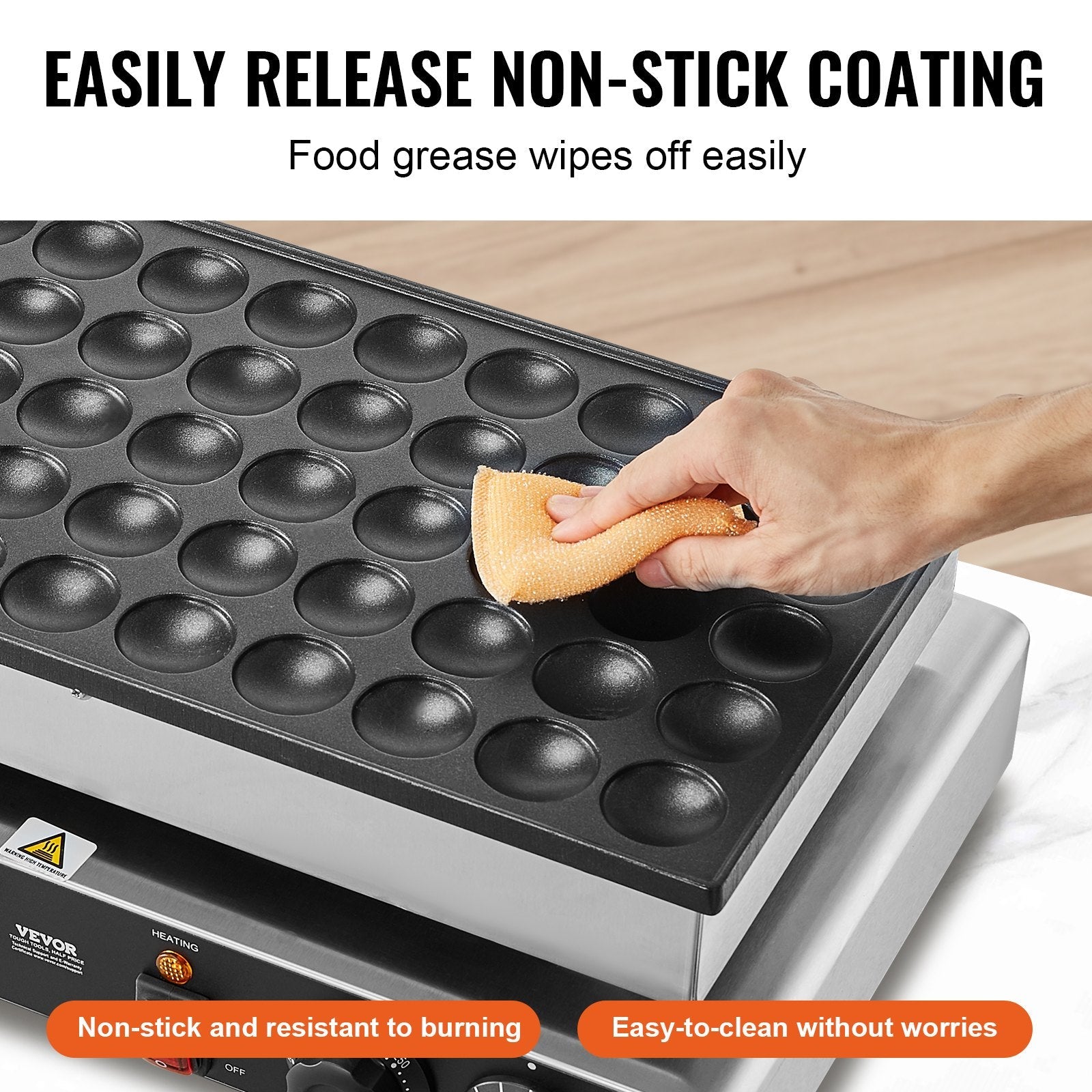 VEVOR 50PCS 43mm Mini Dutch Pancake Maker Commercial Dorayaki Baker 1700W 