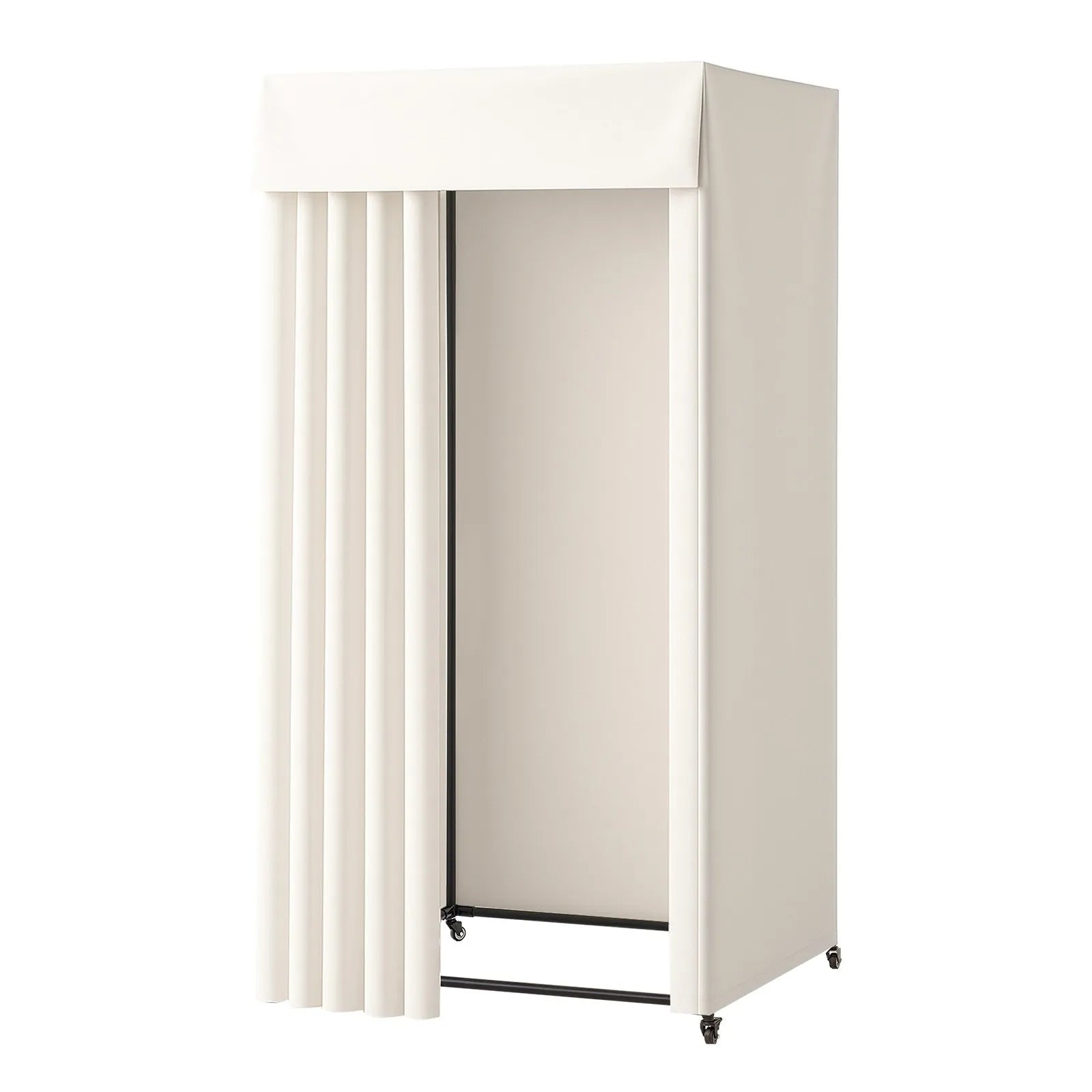 VEVOR Fitting Room Moveable Dressing Room 39 in Privacy Space (Black and Beige)