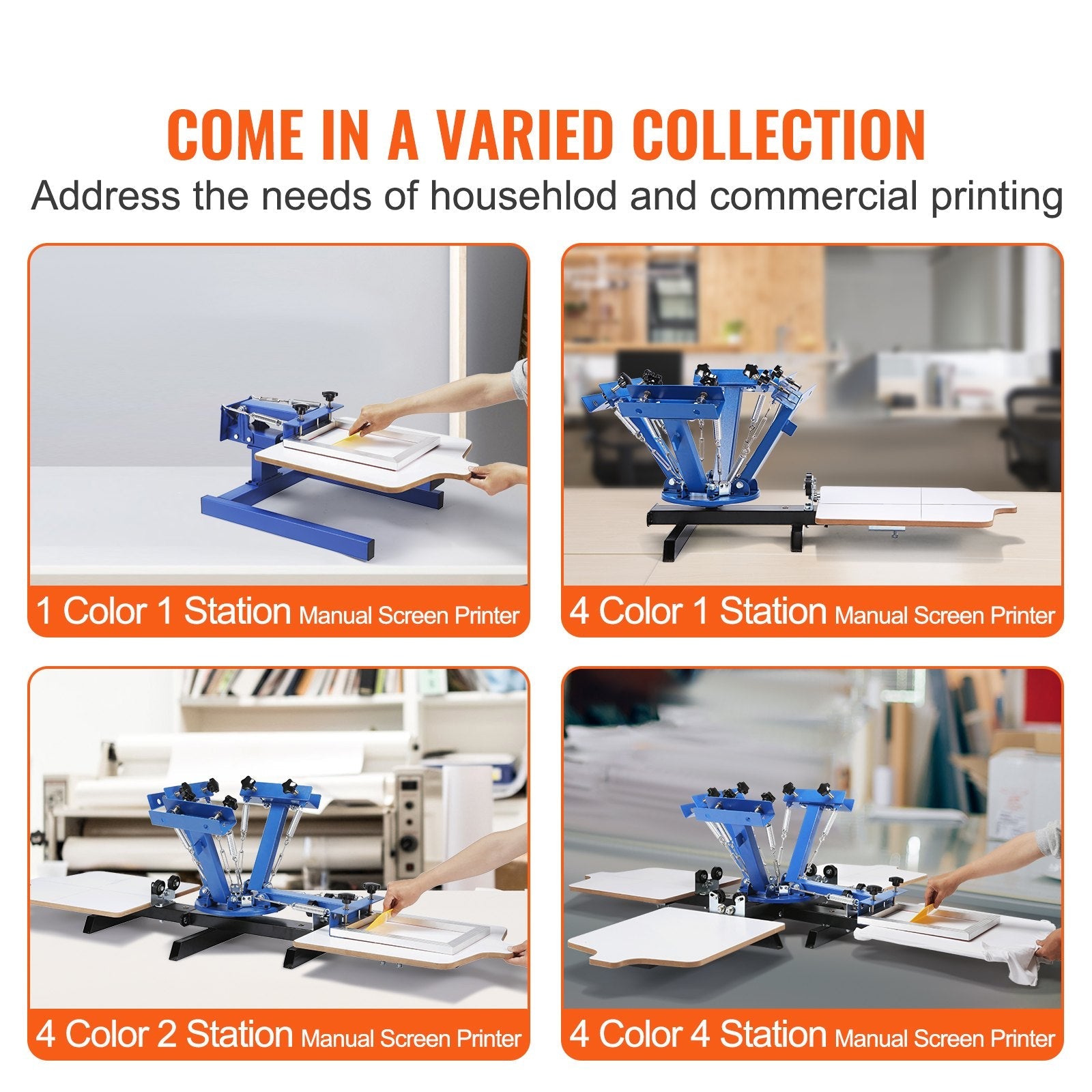 VEVOR 4 Color 2 Station Silk Screening Screenprint Press Screen Printing Machine 