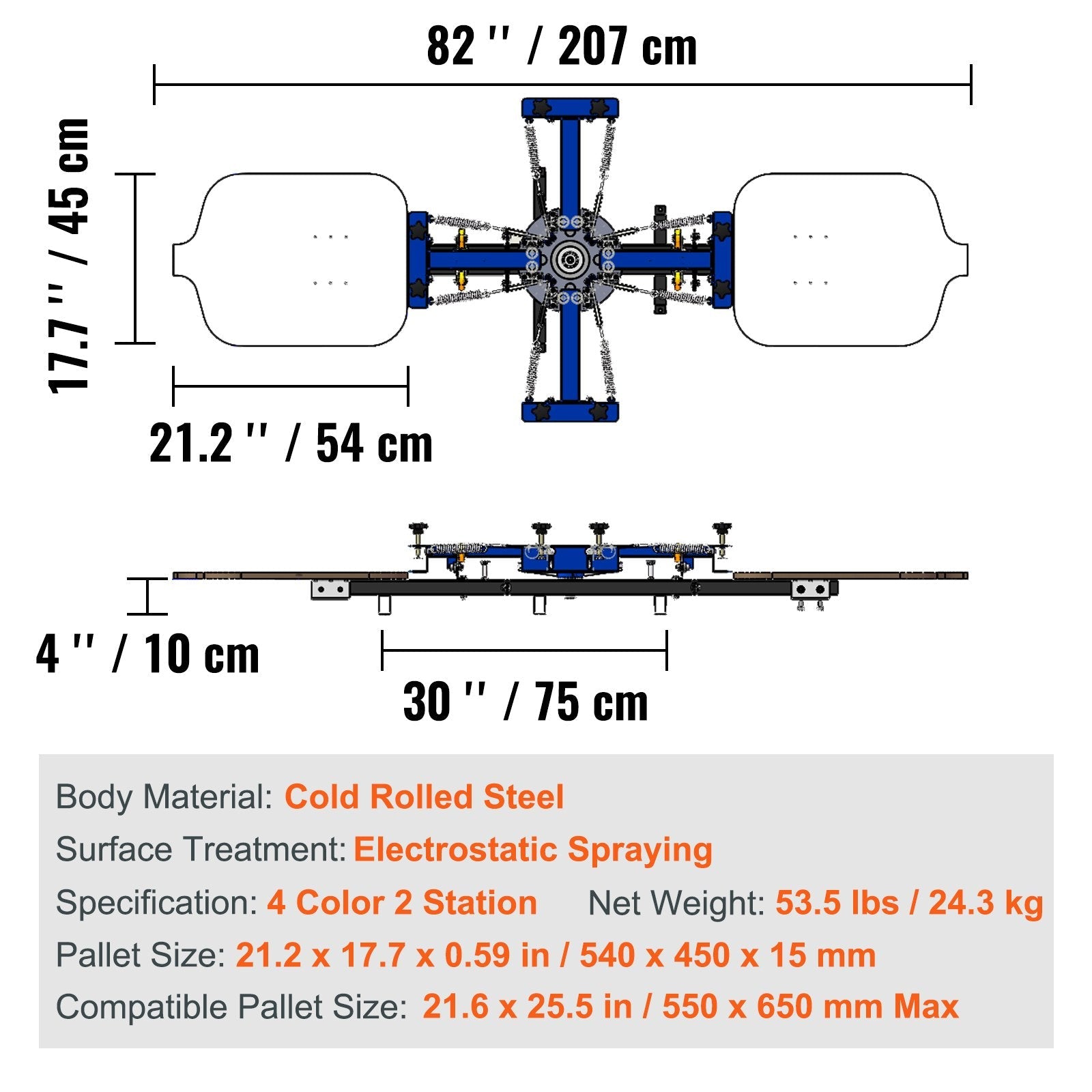 VEVOR 4 Color 2 Station Silk Screening Screenprint Press Screen Printing Machine 