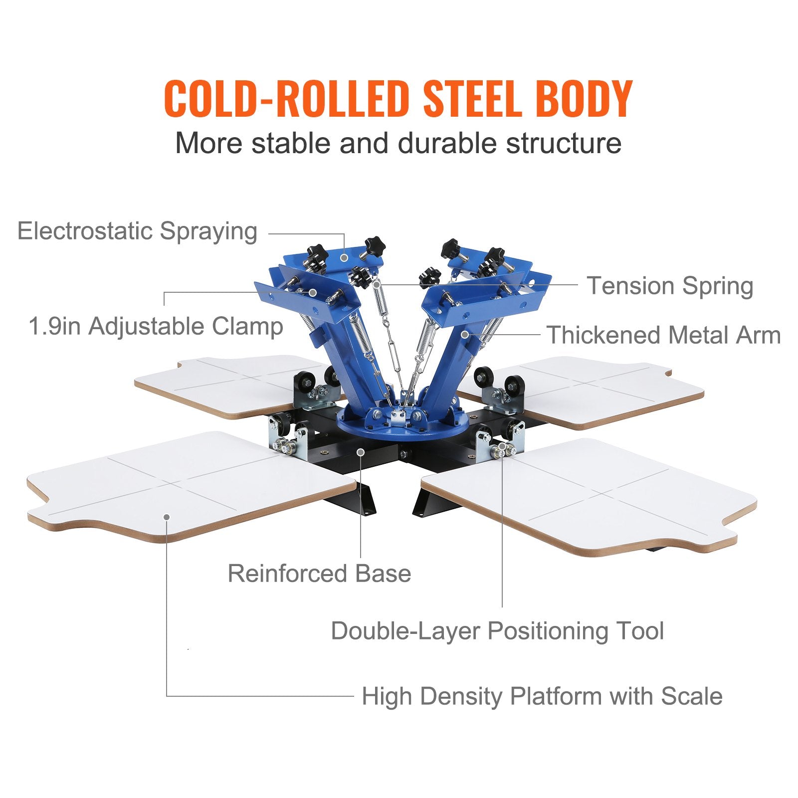 VEVOR 4 Color 4 Station Silk Screening Screenprint Press Screen Printing Machine 