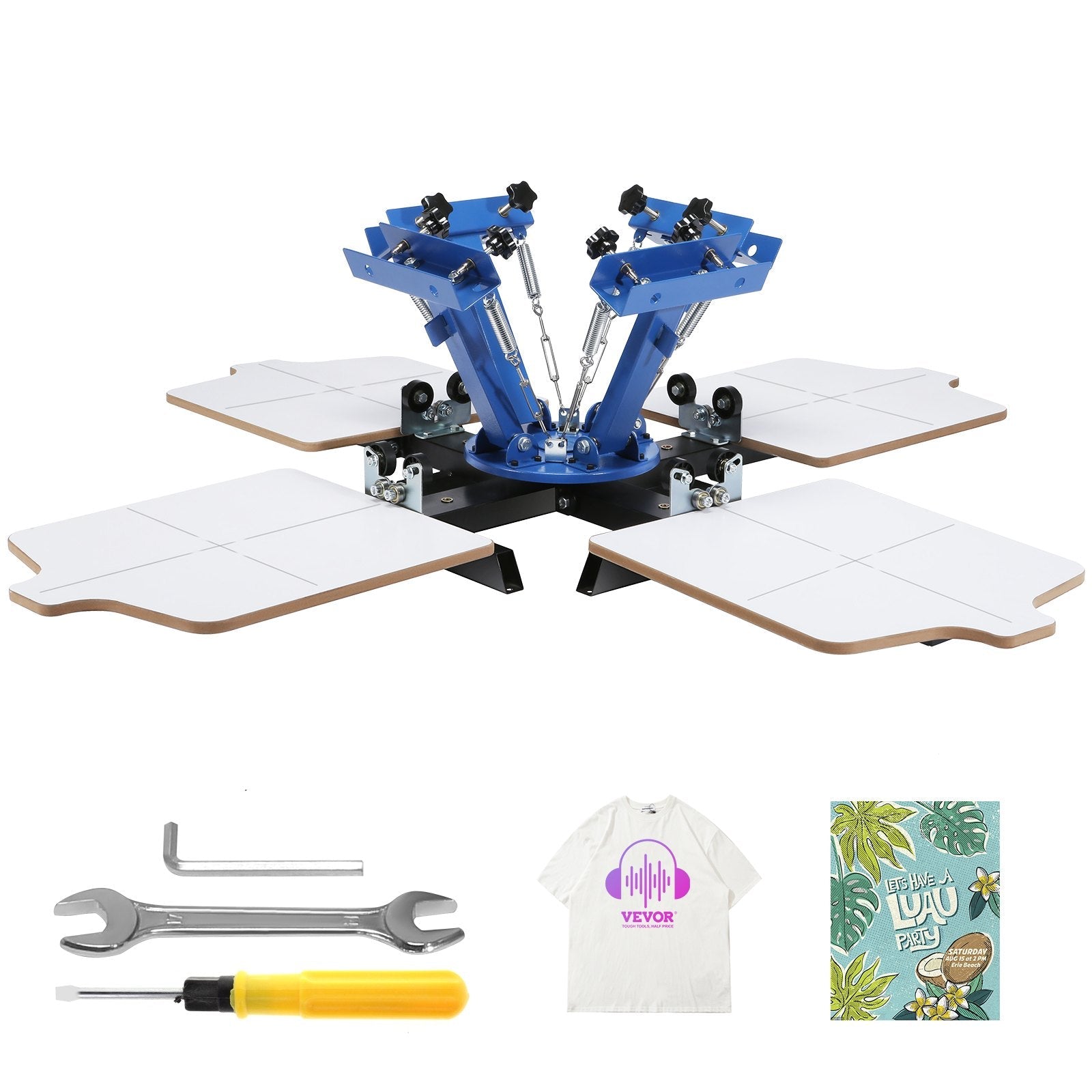 VEVOR 4 Color 4 Station Silk Screening Screenprint Press Screen Printing Machine 