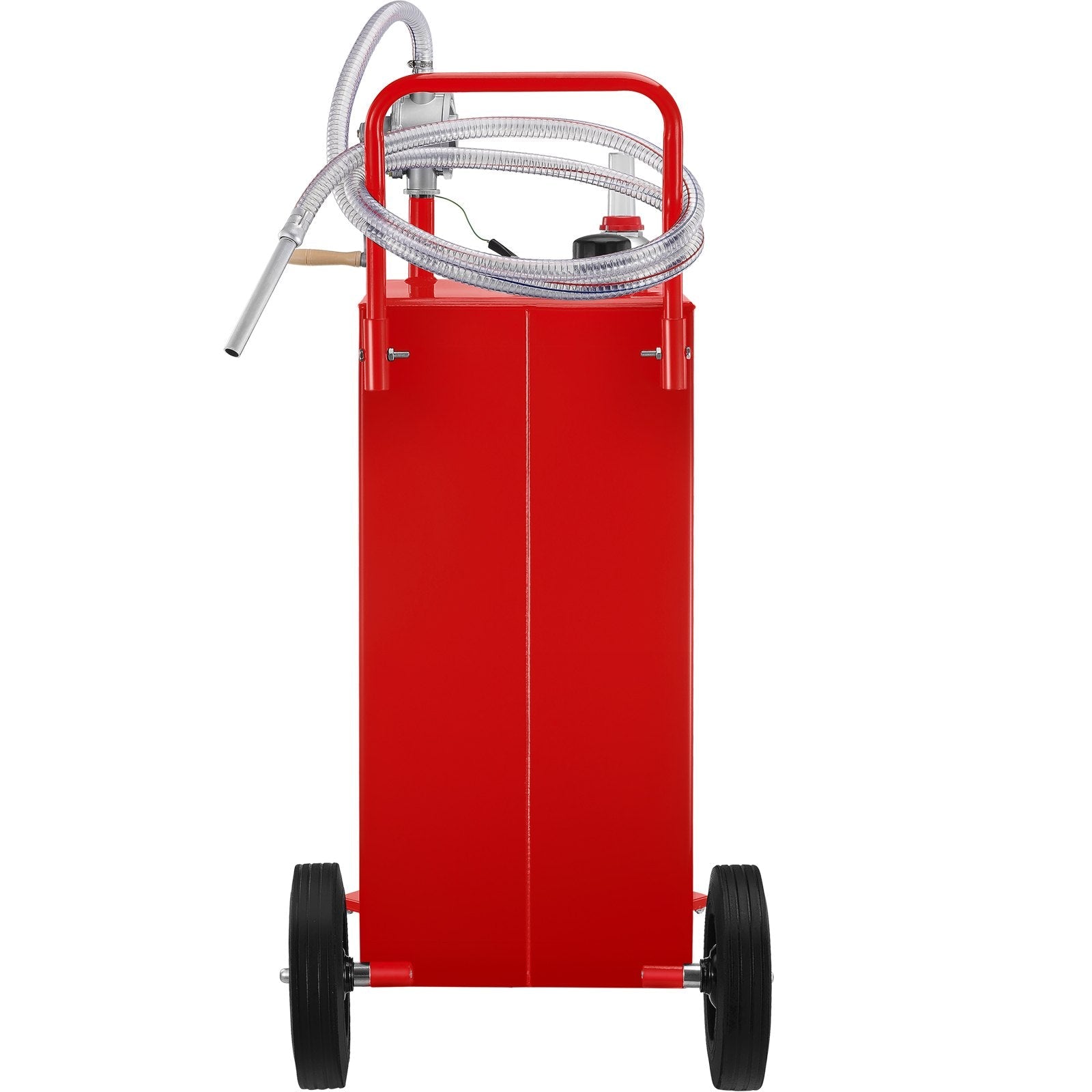 VEVOR Fuel Caddy, 30 Gallon, Gas Storage Tank & 4 Wheels, with Manuel Transfer Pump, Gasoline Diesel Fuel Container for Cars, Lawn Mowers, ATVs, Boats, More, Red 