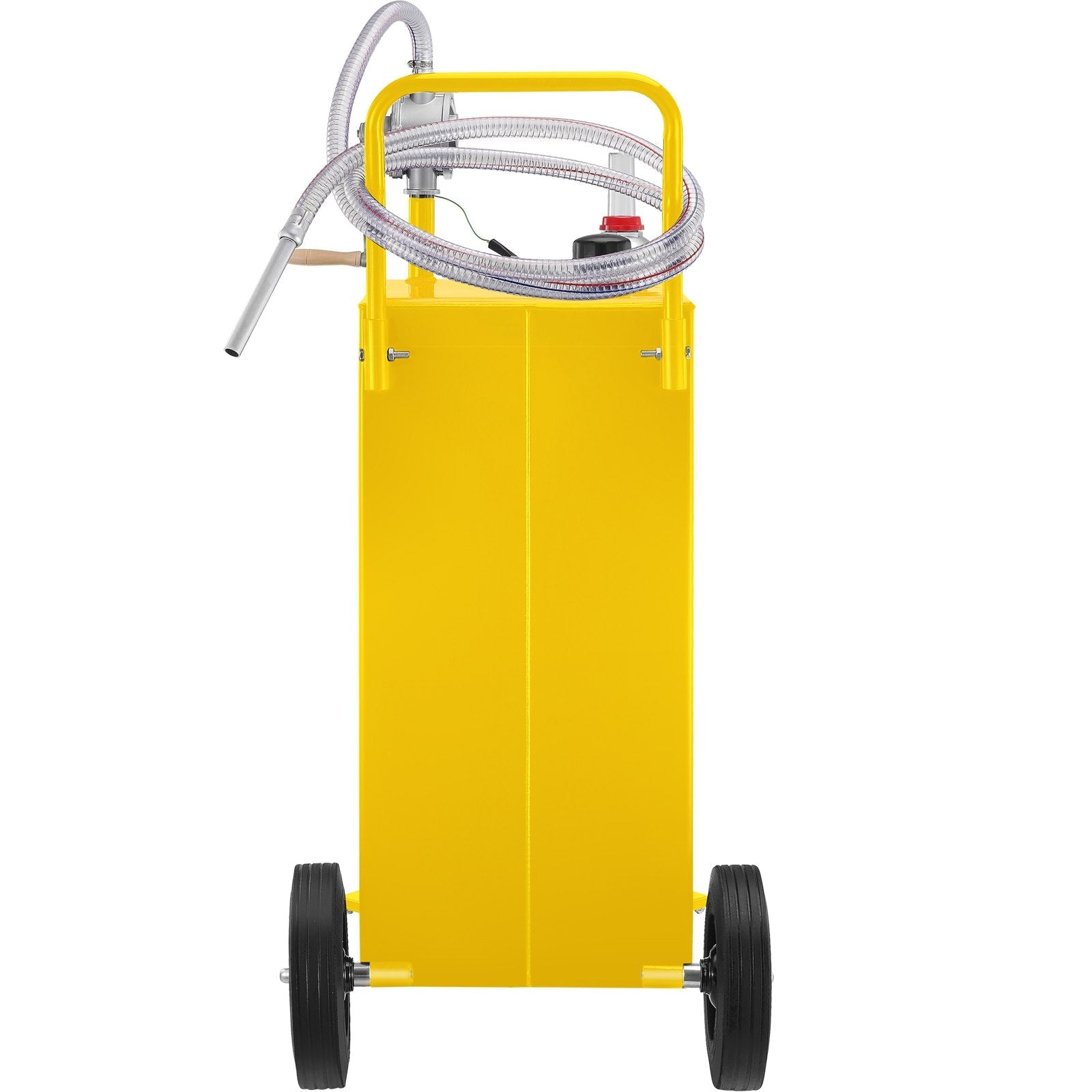 VEVOR Fuel Caddy, 35 Gallon, Gas Storage Tank on 4 Wheels, with Manuel Transfer Pump, Gasoline Diesel Fuel Container for Cars, Lawn Mowers, ATVs, Boats, More, Yellow 