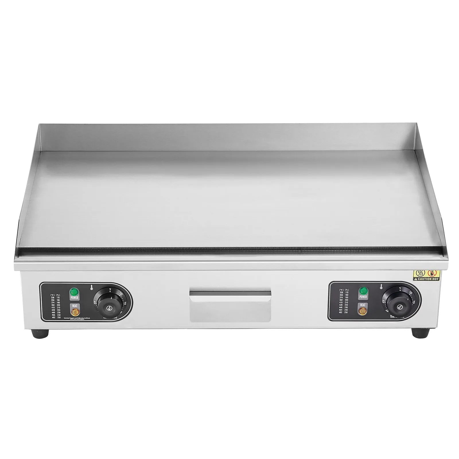 VEVOR Commercial Electric Griddle, 4400W Countertop Flat Top Grill, 122℉-572 ℉ Adjustable Temp, 28.74 x 15.75 x 0.39in Stainless Steel Griddle Grill with 2 Shovels and 2 Brushes for Home or Restaurant