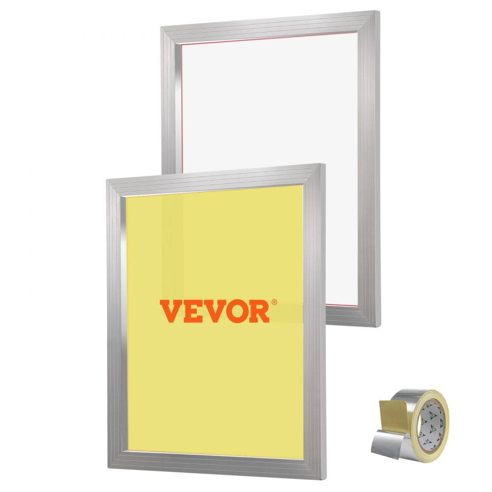 VEVOR Screen Printing Kit, 2 Pieces Aluminum Silk Screen Printing Frames, 20x24inch Silk Screen Printing Frame with 230 Count Mesh, High Tension Nylon Mesh and Sealing Tape for T-shirts DIY Printing 