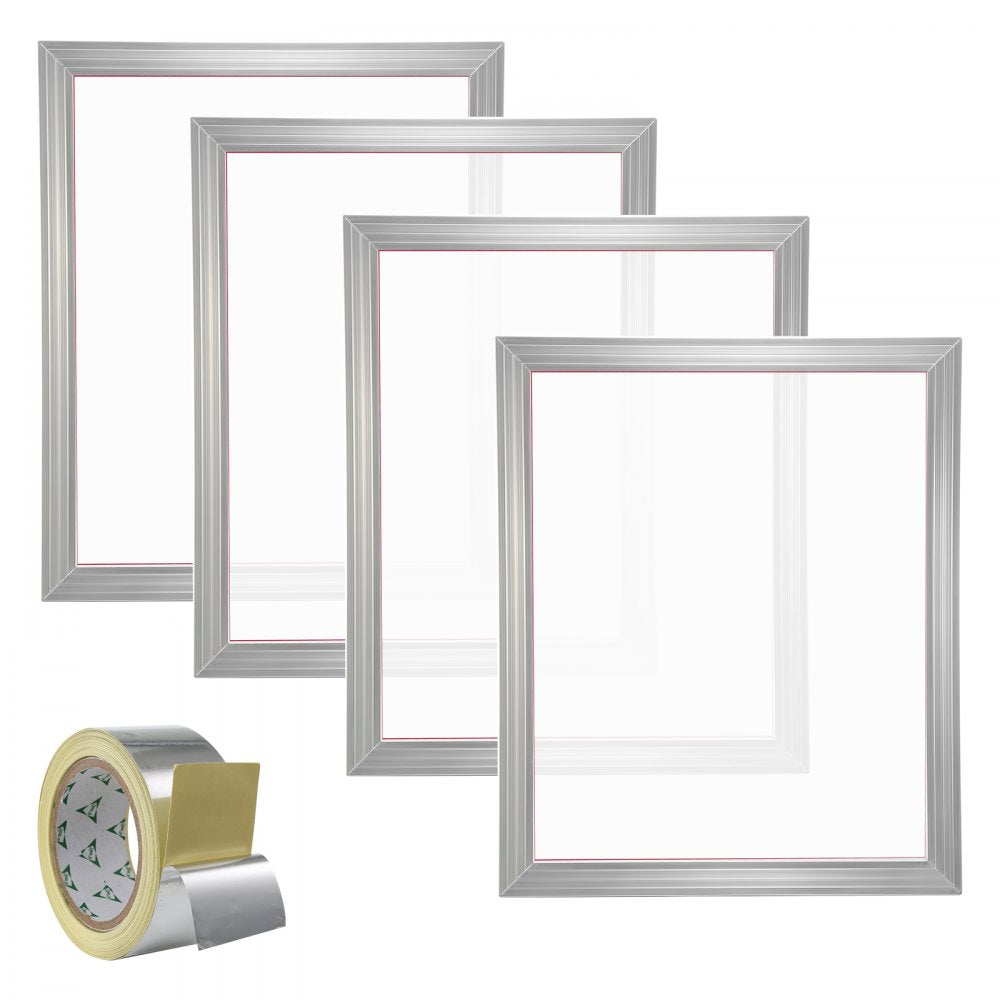 VEVOR Screen Printing Kit, 4 Pieces Aluminum Silk Screen Printing Frames, 20x24inch Silk Screen Printing Frame with 355 Count Mesh, High Tension Nylon Mesh and Sealing Tape for T-shirts DIY Printing 