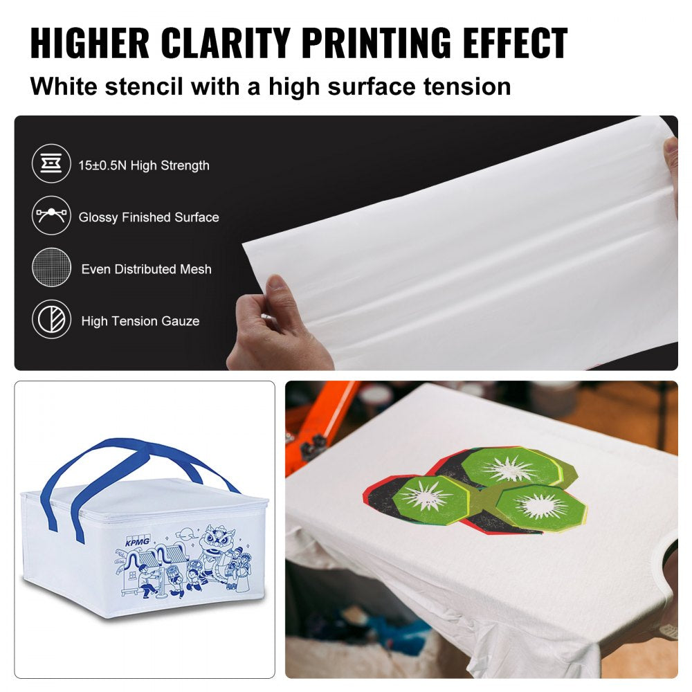 VEVOR Screen Printing Kit, 6 Pieces Aluminum Silk Screen Printing Frames, 16x20inch Silk Screen Printing Frame with 110 Count Mesh, High Tension Nylon Mesh and Sealing Tape for T-shirts DIY Printing 
