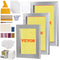 VEVOR Screen Printing Kit, 3 Pieces Aluminum Silk Screen Printing Frames 6x10/8x12/10x14inch 110 Count Mesh, 5 Glitters and Screen Printing Squeegees and Transparency Films for T-shirts DIY Printing