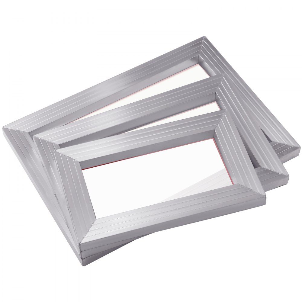 VEVOR Screen Printing Kit, 3 Pieces Aluminum Silk Screen Printing Frames 6x10/8x12/10x14inch 110 Count Mesh, 5 Glitters and Screen Printing Squeegees and Transparency Films for T-shirts DIY Printing 