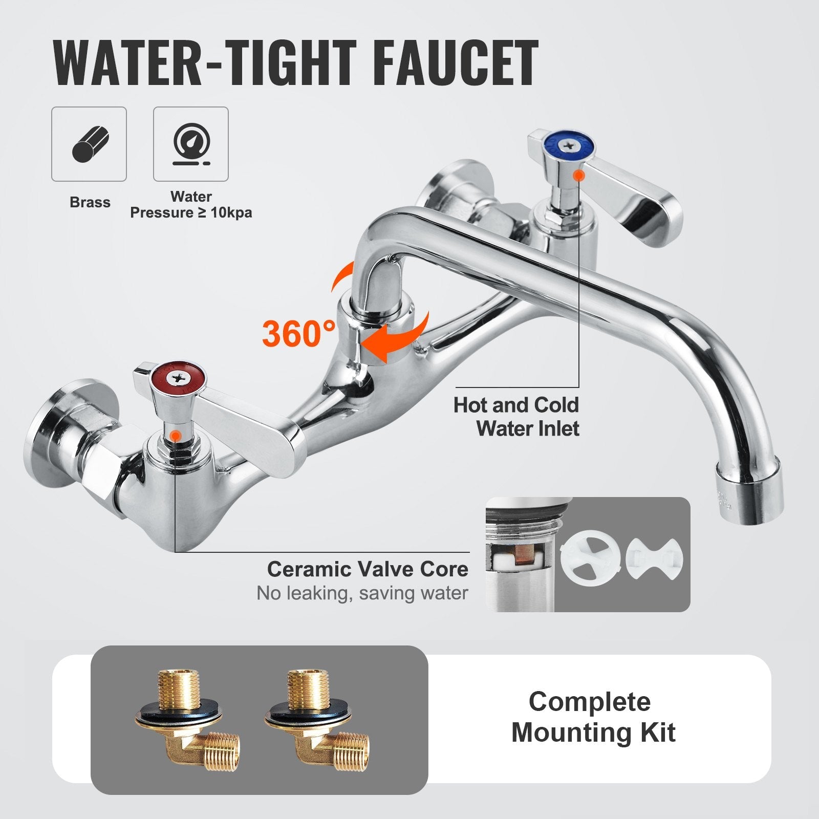 VEVOR Stainless Steel Prep & Utility Sink, 1 Compartment Free Standing Small Sink Include Faucet & legs, 18"x41" Commercial Single Bowl Sinks for Garage, Restaurant, Kitchen, Laundry, NSF Certified 