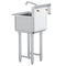 VEVOR Stainless Steel Prep & Utility Sink, 1 Compartment Free Standing Small Sink Include Faucet & legs, 18
