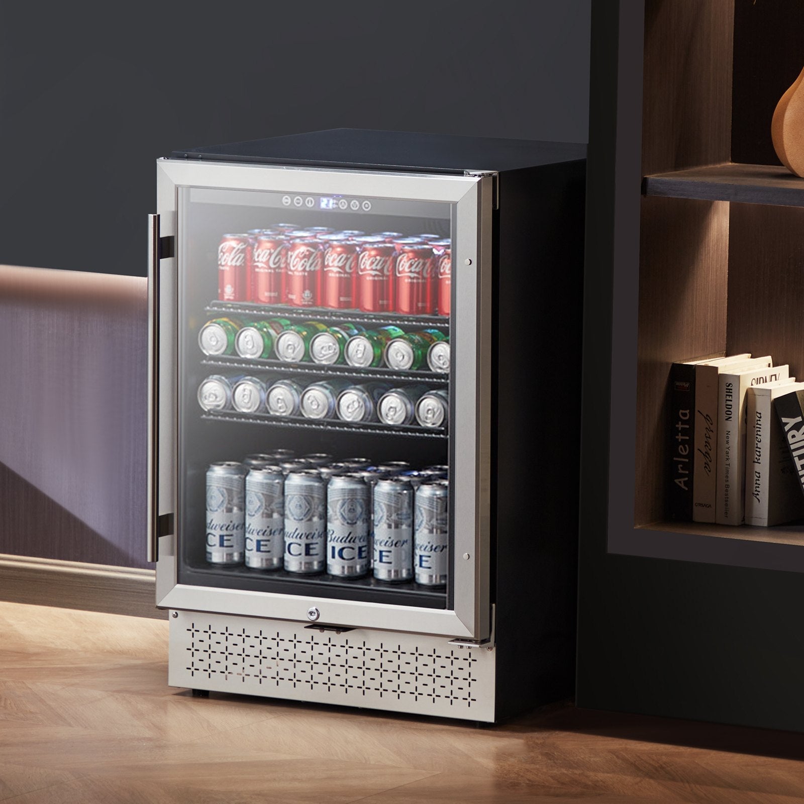 VEVOR Beverage Refrigerator Cooler 154 Can Mini Soda Beer Fridge Glass Door 