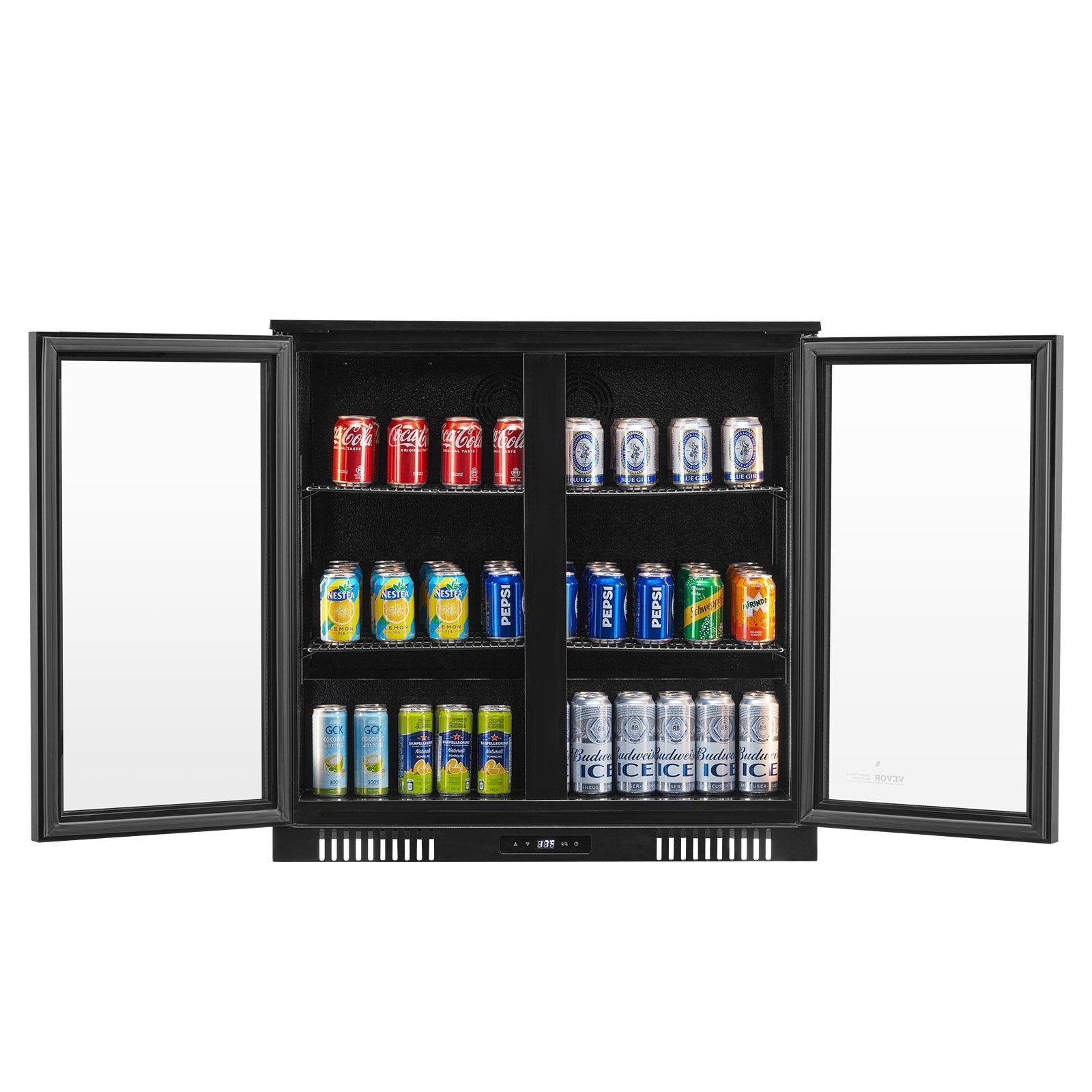 VEVOR Commercial Beverage Refrigerator Cooler 246 Can Fridge with Glass Doors 