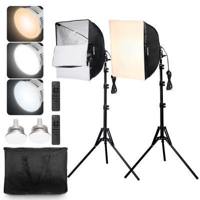 VEVOR Softbox Lighting Kit 16 in x 16 in 3000-6500K Adjustable for Shooting 