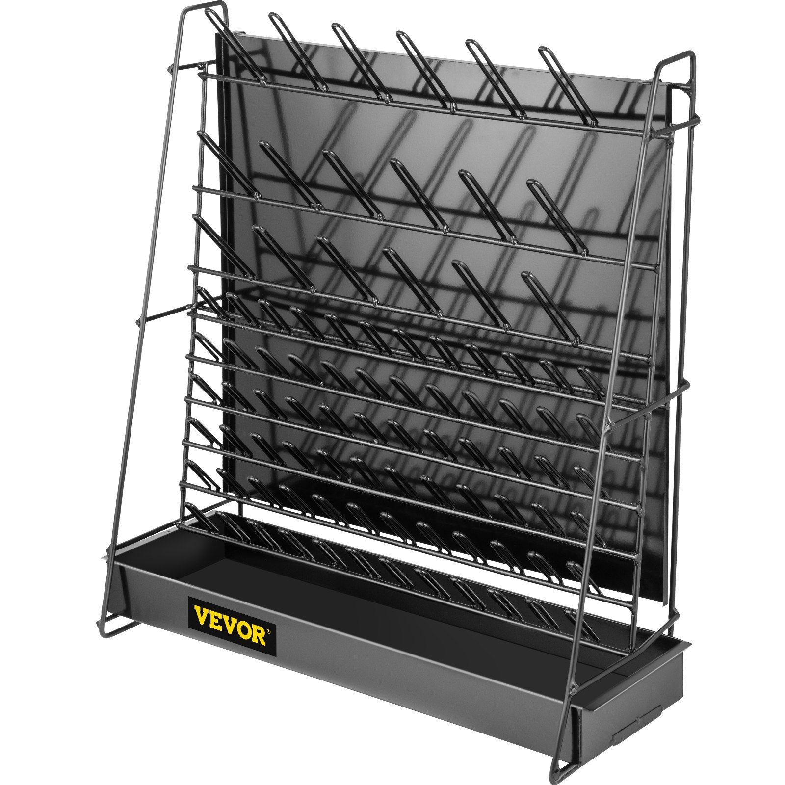 VEVOR Drying Rack for Lab 90 Pegs Lab Glassware Rack Steel Wire Glassware Drying Rack Wall-Mount/Free-Standing Detachable Pegs Lab Glass Drying Rack Black Cleaning Frame for School Laboratory Utensils 