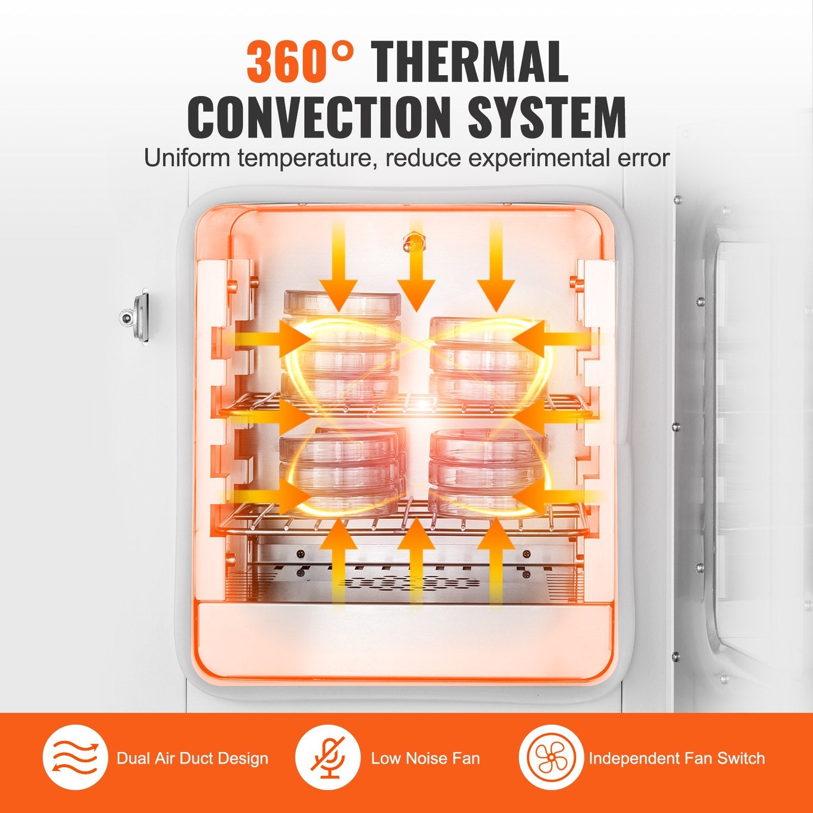 VEVOR Microbiological Lab Incubator 20L Precise Temp Control from 0°C to 70°C 