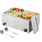 VEVOR Commercial Electric Food Warmer 4-Pan Countertop Buffet 15.9QT Bain Marie