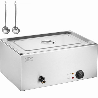 VEVOR Commercial Electric Food Warmer Countertop Buffet 1*19Qt Pan Bain Marie 