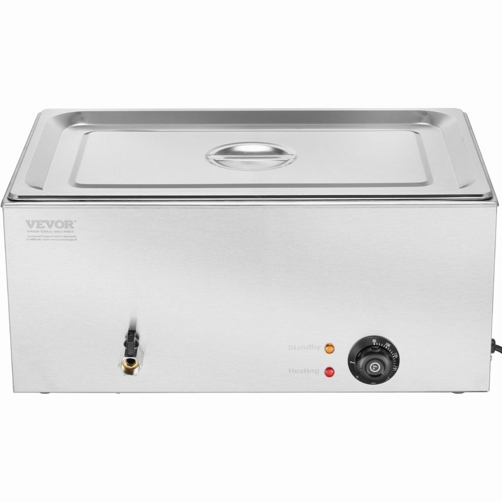 VEVOR Commercial Electric Food Warmer Countertop Buffet 1*19Qt Pan Bain Marie 