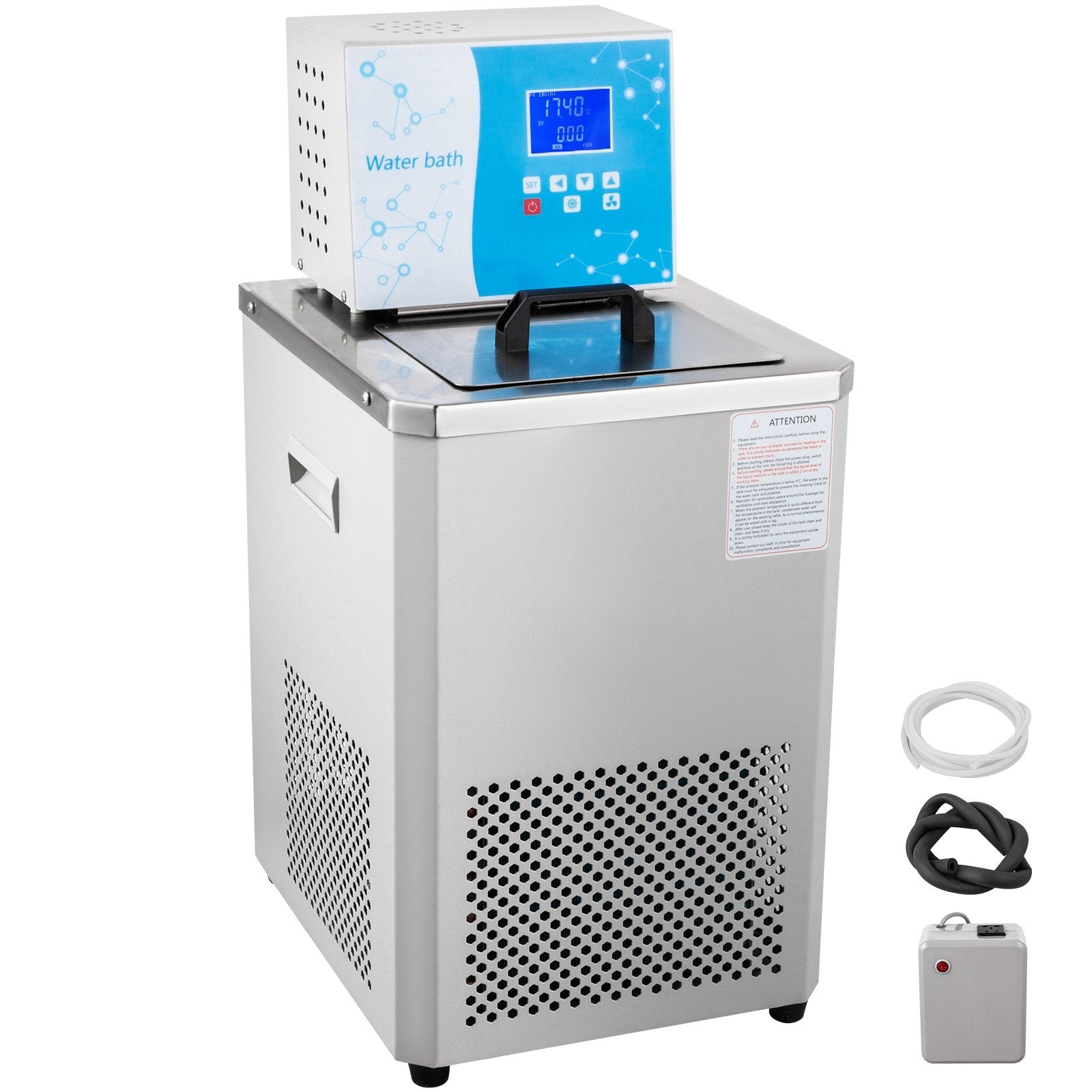 VEVOR Laboratory Chiller Circulator 6L Chiller Lab -5? Low Temperature Cooling Liquid Circulator Pump Chiller Lab Recirculating Chiller Water Bath Recirculating Water Cooling Chiller for Laboratory 